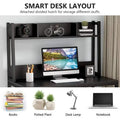 Home Office Computer Desk with Hutch and Shelving for Study