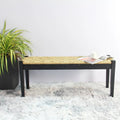 M4H Shambles Solid Wood Indoor Bench with Natural Seagrass