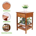 Wooden End Table with Storage Compartment