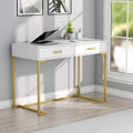 Modern Computer Desk with 2 Drawers - Stylish Study Writing Table with Storage for Home Office