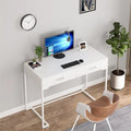 Modern Computer Desk with 2 Drawers - Stylish Study Writing Table with Storage for Home Office
