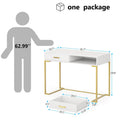 Modern Computer Desk with 2 Drawers - Stylish Study Writing Table with Storage for Home Office