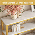 Extended Console Sofa Table with Metal Frame for Entryway - 3-Tier TV Stand