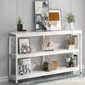 Extended Console Sofa Table with Metal Frame for Entryway - 3-Tier TV Stand