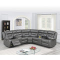 Power Motion Sectional in Gel Leatherette with USB Charging Port