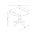 East West Furniture Round Kitchen Table Set - Black Wire-Brushed Finish with Blue Linen Chairs (Multiple Piece Options)