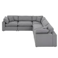 iNSPIRE Q Modern Anka Grey Linen 5-Piece Sectional Sofa