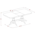 East West Furniture 9-Piece Saddle Brown Kitchen Dining Set - Rectangular Table with 8 Chairs (Various Seat Options)