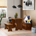 Ame Walnut Backless Nook Table Collection
