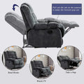 Fabric Recliner and Single Sofa with Manual Recline Feature