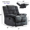 Fabric Recliner and Single Sofa with Manual Recline Feature