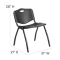 880 lb. Capacity Heavy-Duty Plastic Stackable Chair with Carrying Handle