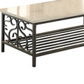 3-Piece Cream and Gray Faux Marble Table Set with Stylish Metal Frame