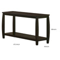 Modern Solid Wood Sofa Table with Subtle Curved Design in Dark Brown