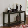 Modern Solid Wood Sofa Table with Subtle Curved Design in Dark Brown