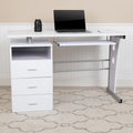3-Drawer Pedestal Computer Desk with Keyboard Tray