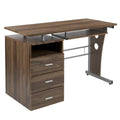 3-Drawer Pedestal Computer Desk with Keyboard Tray