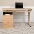 3-Drawer Pedestal Computer Desk with Keyboard Tray