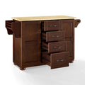 Crosley Eleanor Kitchen Island with Natural Wood Top - Dimensions: 18"D x 51.5"W x 35.25"H