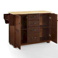 Kitchen Island Cart with Drawers Cabinets and Storage Rack on Wheels