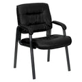 LeatherSoft Executive Lounge Chair with Titanium Gray Frame for Reception Areas