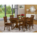 East West Furniture 7-Piece Oval Dining Set - Espresso Wooden Table with 6 Matching Chairs (Customizable Seat Options)
