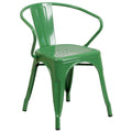 Armed Metal Chair for Indoor and Outdoor Use - Dimensions: 21.5W x 19D x 27.75H