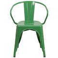 Armed Metal Chair for Indoor and Outdoor Use - Dimensions: 21.5W x 19D x 27.75H