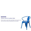 Armed Metal Chair for Indoor and Outdoor Use - Dimensions: 21.5W x 19D x 27.75H