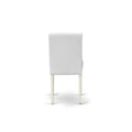East West Furniture Round Dining Table Set - Kitchen Table with White Faux Leather Parson Chairs in Linen White (Various Piece Options)