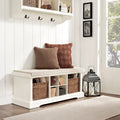 Crosley Brennan White Wooden Entryway Storage Bench
