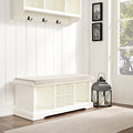 Crosley Brennan White Wooden Entryway Storage Bench
