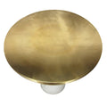 Modern 17-Inch Round Brass Accent End Table with Cylindrical Marble Base in Brass and White