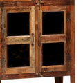 84-Inch Tall Distressed Mango Wood and Glass Storage Cabinet with Reclaimed Finish