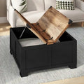 Contemporary Farmhouse Coffee Table Featuring Concealed Storage