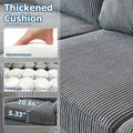 HOOOWOOO Reversible Corduroy Chaise Sofa with Wide Armrests and Ottoman for Living Room