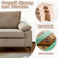 HOOOWOOO Reversible Corduroy Chaise Sofa with Wide Armrests and Ottoman for Living Room