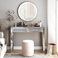 Glamorous Mirrored Console Table with 2 Drawers - Dimensions: 29.92" H x 39.37" W x 13.78" D