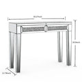 Glamorous Mirrored Console Table with 2 Drawers - Dimensions: 29.92" H x 39.37" W x 13.78" D