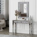 Glamorous Mirrored Console Table with 2 Drawers - Dimensions: 29.92" H x 39.37" W x 13.78" D