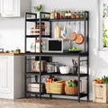 43-Inch Kitchen Bakers Rack with Microwave Stand - 5-Tier Utility Storage Shelf and 10 Hooks for Kitchen and Living Room
