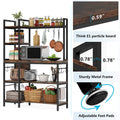 43-Inch Kitchen Bakers Rack with Microwave Stand - 5-Tier Utility Storage Shelf and 10 Hooks for Kitchen and Living Room