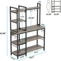 43-Inch Kitchen Bakers Rack with Microwave Stand - 5-Tier Utility Storage Shelf and 10 Hooks for Kitchen and Living Room