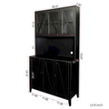 Spacious Kitchen Pantry Storage Cabinet Featuring Glass Doors