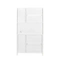 Spacious Kitchen Pantry Storage Cabinet Featuring Glass Doors