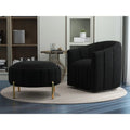 Swivel Accent Chair with Ottoman Set and Upholstered Cushion