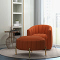 Swivel Accent Chair with Ottoman Set and Upholstered Cushion