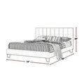 Eve California King Bed with Deep Channel Tufting in Light Gray Upholstery