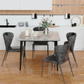 Contemporary Slate Kitchen Dining Table with Sintered Stone Surface and Metal Legs (Table Only) - 31.5 x 31.5 x 30 inches