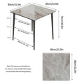 Contemporary Slate Kitchen Dining Table with Sintered Stone Surface and Metal Legs (Table Only) - 31.5 x 31.5 x 30 inches